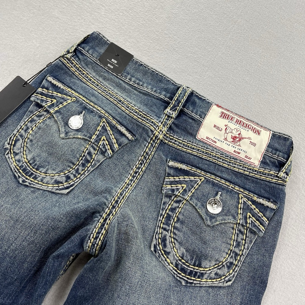 True Religion Jeans Womens 26 Fits 29x32 Ricki Lurex Relaxed Straight Super QT - Picture 7 of 16